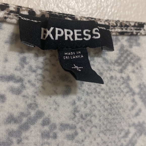 Express Snake Print Puff Sleeve Thong Bodysuit Size Large - Picture 6 of 12